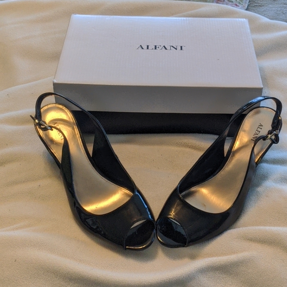 Alfani and gold wedges size 9.5